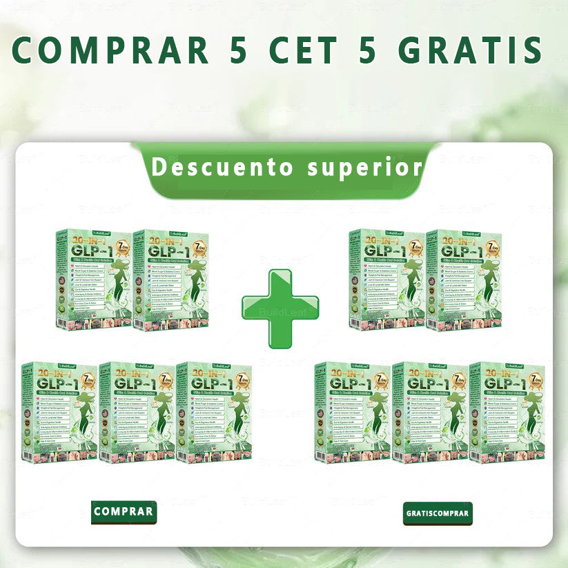 Cleansingยฎ GLP-1 20 en 1 Suplemento Adelgazante (Resultados Visibles en 7 Dรญas) ayuda a mejorar la obesidad, la salud cardiovascular, la diabetes, la salud intestinal, los problemas articulares, una piel mรกs firme y un aumento de energรญa.