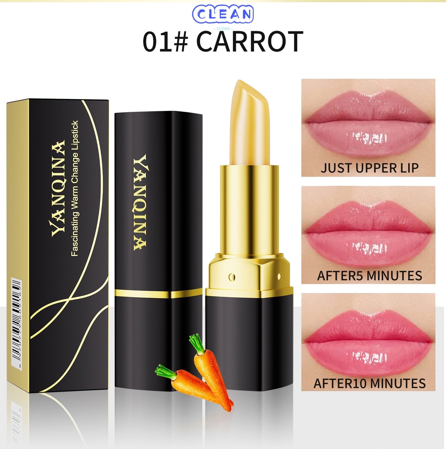 Carotene color changing lip balm