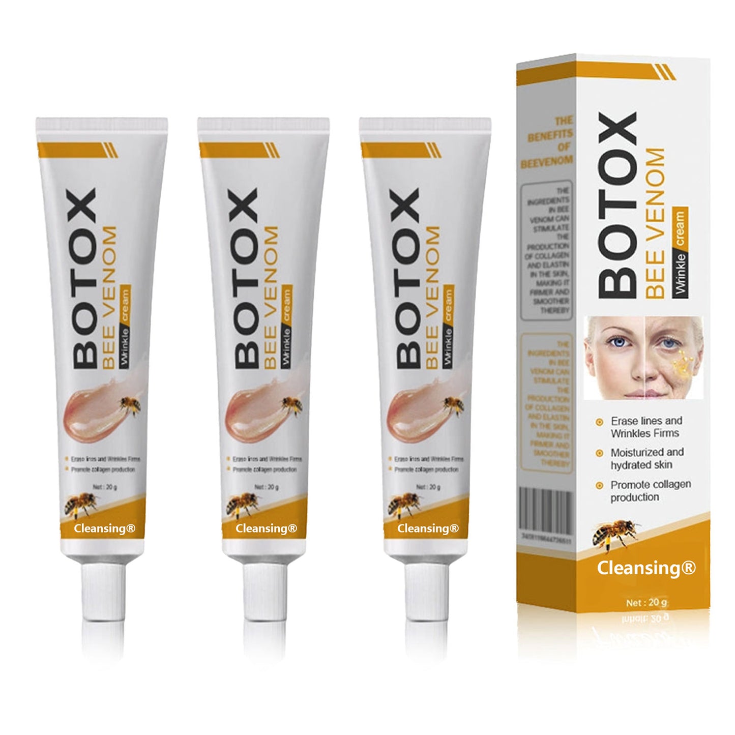 Crema Cleansing® para eliminar arrugas con veneno de abeja y botox (fabricada y enviada desde EE. UU.)