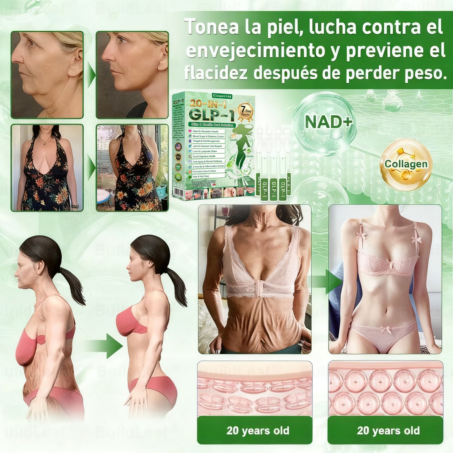 Cleansing® GLP-1 20 en 1 Suplemento Adelgazante (Resultados Visibles en 7 Días) ayuda a mejorar la obesidad, la salud cardiovascular, la diabetes, la salud intestinal, los problemas articulares, una piel más firme y un aumento de energía.
