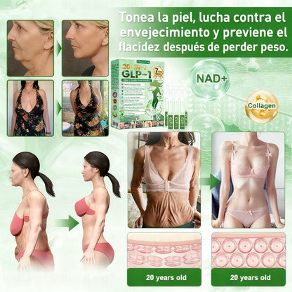 Cleansing® GLP-1 20 en 1 Suplemento Adelgazante (Resultados Visibles en 7 Días) ayuda a mejorar la obesidad, la salud cardiovascular, la diabetes, la salud intestinal, los problemas articulares, una piel más firme y un aumento de energía.