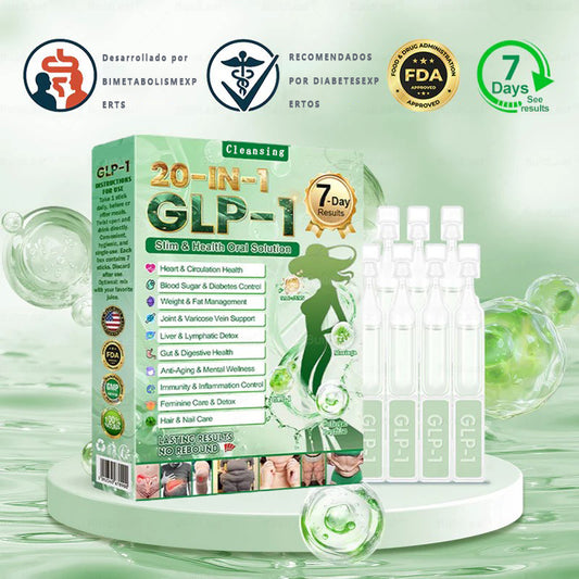 Cleansing® GLP-1 20 en 1 Suplemento Adelgazante (Resultados Visibles en 7 Días) ayuda a mejorar la obesidad, la salud cardiovascular, la diabetes, la salud intestinal, los problemas articulares, una piel más firme y un aumento de energía.
