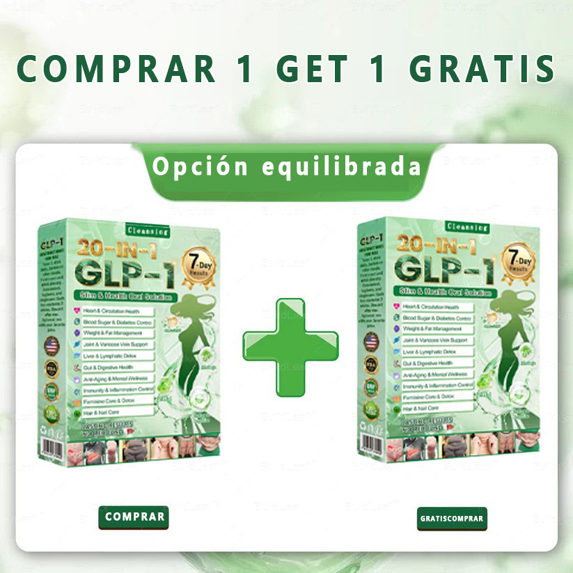 Cleansing® GLP-1 20 en 1 Suplemento Adelgazante (Resultados Visibles en 7 Días) ayuda a mejorar la obesidad, la salud cardiovascular, la diabetes, la salud intestinal, los problemas articulares, una piel más firme y un aumento de energía.