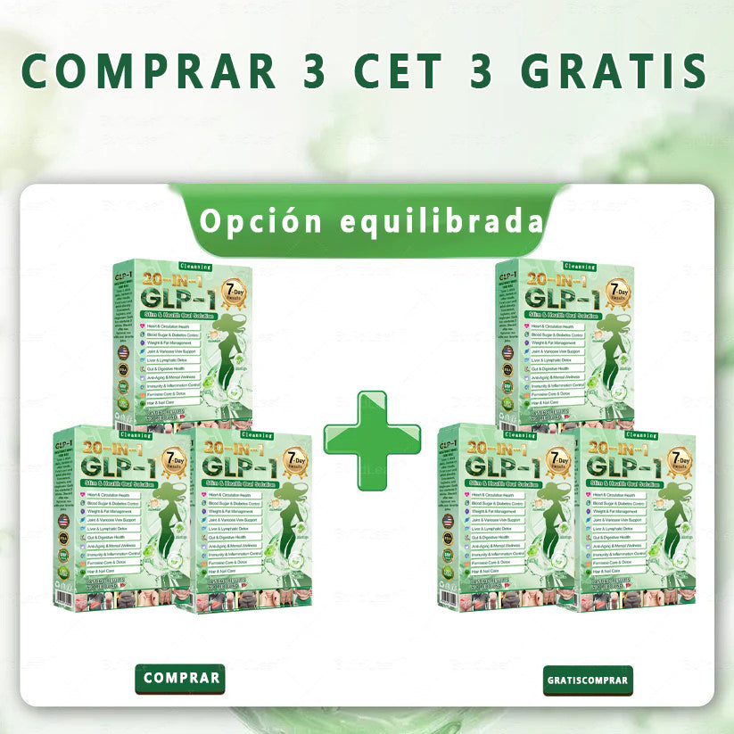 Cleansing® GLP-1 20 en 1 Suplemento Adelgazante (Resultados Visibles en 7 Días) ayuda a mejorar la obesidad, la salud cardiovascular, la diabetes, la salud intestinal, los problemas articulares, una piel más firme y un aumento de energía.