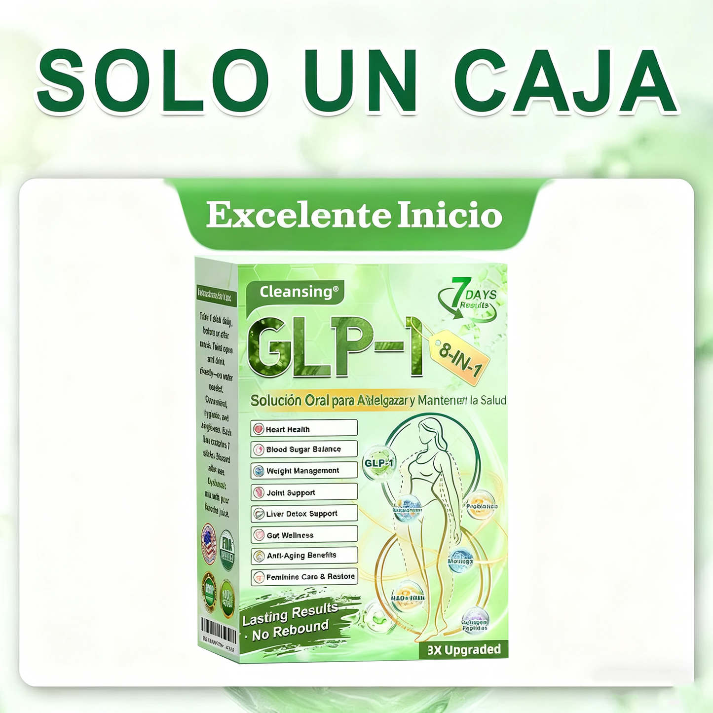 𝑪𝒍𝒆𝒂𝒏𝒔𝒊𝒏𝒈® 𝑮𝑳𝑷-1 8 𝒆𝒏 1 𝑭𝒊𝒕 & 𝑽𝒊𝒕𝒂𝒍 (𝒔𝒐𝒍𝒐 𝒖𝒏𝒂 𝒗𝒆𝒛 𝒂𝒍 𝒅𝒊́𝒂, 𝒄𝒂𝒎𝒃𝒊𝒐𝒔 𝒗𝒊𝒔𝒊𝒃𝒍𝒆𝒔 𝒆𝒏 7 𝒅𝒊́𝒂𝒔) √ 𝑷𝒂𝒓𝒂 𝒐𝒃𝒆𝒔𝒊𝒅𝒂𝒅, 𝒔𝒂𝒍𝒖𝒅 𝒄𝒂𝒓𝒅𝒊𝒐𝒗𝒂𝒔𝒄𝒖𝒍𝒂𝒓, 𝒅𝒊𝒂𝒃𝒆𝒕𝒆𝒔, 𝒂𝒑𝒏𝒆𝒂 𝒅𝒆𝒍 𝒔𝒖𝒆𝒏̃𝒐, 𝒔𝒂𝒍𝒖𝒅 𝒊𝒏𝒕𝒆𝒔𝒕𝒊𝒏𝒂𝒍, 𝒑𝒓𝒐𝒃𝒍𝒆𝒎𝒂𝒔 𝒂𝒓𝒕𝒊𝒄𝒖𝒍𝒂𝒓𝒆𝒔 𝒚 𝒎𝒂́𝒔