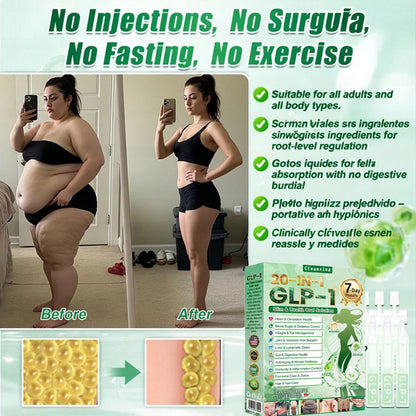 Cleansing® GLP-1 20 en 1 Suplemento Adelgazante (Resultados Visibles en 7 Días) ayuda a mejorar la obesidad, la salud cardiovascular, la diabetes, la salud intestinal, los problemas articulares, una piel más firme y un aumento de energía.