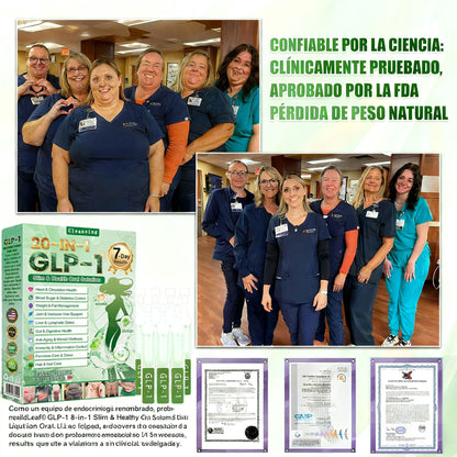 Cleansing® GLP-1 20 en 1 Suplemento Adelgazante (Resultados Visibles en 7 Días) ayuda a mejorar la obesidad, la salud cardiovascular, la diabetes, la salud intestinal, los problemas articulares, una piel más firme y un aumento de energía.