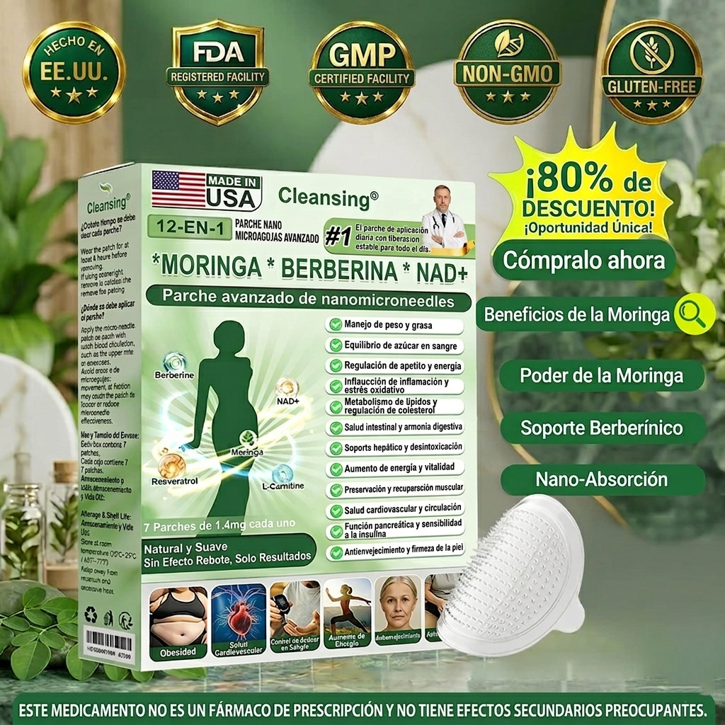 𝑶𝒇𝒇𝒊𝒄𝒊𝒂𝒍 𝑺𝒕𝒐𝒓𝒆 | 👩‍⚕️ 𝑪𝒍𝒆𝒂𝒏𝒔𝒊𝒏𝒈® 1𝟐-𝐈N-1 𝐌𝐨𝐫𝐢𝐧𝐠𝐚 * B𝐞r𝐛e𝐫i𝐧e * N𝐀D+ 𝐏𝐚𝐫𝐜𝐡𝐞 𝐚𝐯𝐚𝐧𝐳𝐚𝐝𝐨 𝐝𝐞 𝐧𝐚𝐧𝐨𝐦𝐢𝐜𝐫𝐨𝐚𝐠𝐮𝐣𝐚𝐬 (𝐮𝐧𝐚 𝐯𝐞𝐳 𝐚𝐥 𝐝𝐢́𝐚, 𝐜𝐚𝐦𝐛𝐢𝐨𝐬 𝐯𝐢𝐬𝐢𝐛𝐥𝐞𝐬 𝐞𝐧 𝟕 𝐝𝐢́𝐚𝐬) 𝐩𝐚𝐫𝐚 𝐨𝐛𝐞𝐬𝐢𝐝𝐚𝐝, 𝐩𝐢𝐞𝐥 𝐟𝐥𝐚́𝐜𝐢𝐝𝐚, 𝐝𝐢𝐚𝐛𝐞𝐭𝐞𝐬, 𝐚𝐩𝐧𝐞𝐚 𝐝𝐞𝐥 𝐬𝐮𝐞𝐧̃𝐨 𝐲 𝐩𝐫𝐨𝐛𝐥𝐞𝐦𝐚𝐬 𝐚𝐫𝐭𝐢𝐜𝐮𝐥𝐚𝐫𝐞𝐬.