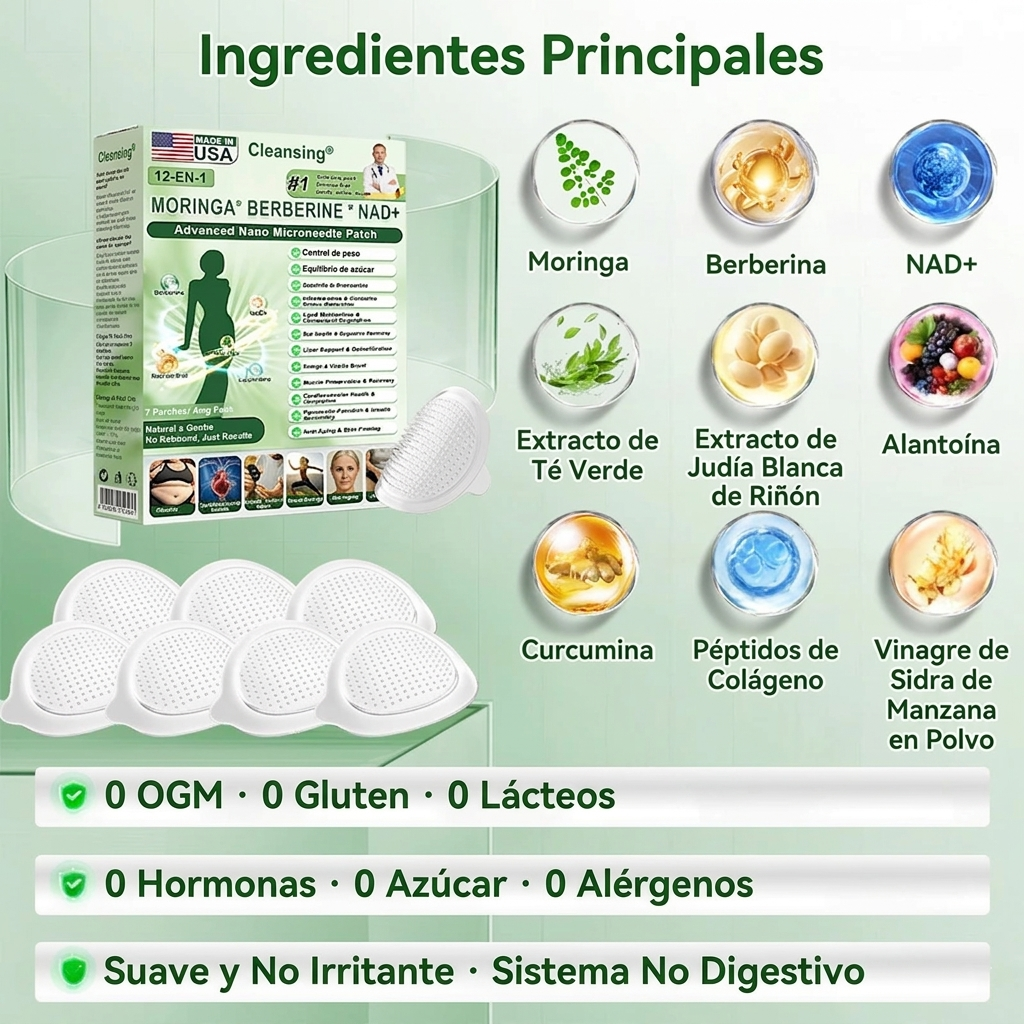 𝑶𝒇𝒇𝒊𝒄𝒊𝒂𝒍 𝑺𝒕𝒐𝒓𝒆 | 👩‍⚕️ 𝑪𝒍𝒆𝒂𝒏𝒔𝒊𝒏𝒈® 1𝟐-𝐈N-1 𝐌𝐨𝐫𝐢𝐧𝐠𝐚 * B𝐞r𝐛e𝐫i𝐧e * N𝐀D+ 𝐏𝐚𝐫𝐜𝐡𝐞 𝐚𝐯𝐚𝐧𝐳𝐚𝐝𝐨 𝐝𝐞 𝐧𝐚𝐧𝐨𝐦𝐢𝐜𝐫𝐨𝐚𝐠𝐮𝐣𝐚𝐬 (𝐮𝐧𝐚 𝐯𝐞𝐳 𝐚𝐥 𝐝𝐢́𝐚, 𝐜𝐚𝐦𝐛𝐢𝐨𝐬 𝐯𝐢𝐬𝐢𝐛𝐥𝐞𝐬 𝐞𝐧 𝟕 𝐝𝐢́𝐚𝐬) 𝐩𝐚𝐫𝐚 𝐨𝐛𝐞𝐬𝐢𝐝𝐚𝐝, 𝐩𝐢𝐞𝐥 𝐟𝐥𝐚́𝐜𝐢𝐝𝐚, 𝐝𝐢𝐚𝐛𝐞𝐭𝐞𝐬, 𝐚𝐩𝐧𝐞𝐚 𝐝𝐞𝐥 𝐬𝐮𝐞𝐧̃𝐨 𝐲 𝐩𝐫𝐨𝐛𝐥𝐞𝐦𝐚𝐬 𝐚𝐫𝐭𝐢𝐜𝐮𝐥𝐚𝐫𝐞𝐬.