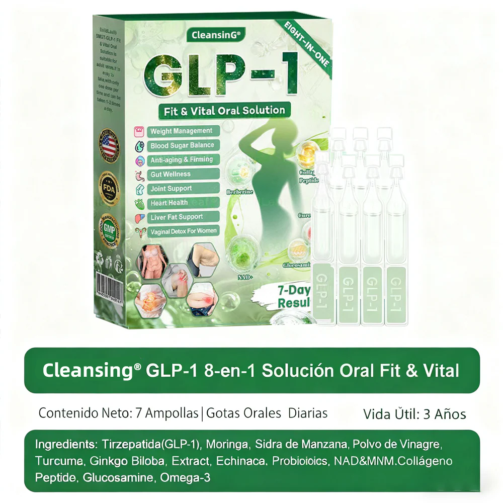 𝑪𝒍𝒆𝒂𝒏𝒔𝒊𝒏𝒈® 𝑮𝑳𝑷-1 8 𝒆𝒏 1 𝑭𝒊𝒕 & 𝑽𝒊𝒕𝒂𝒍 (𝒔𝒐𝒍𝒐 𝒖𝒏𝒂 𝒗𝒆𝒛 𝒂𝒍 𝒅𝒊́𝒂, 𝒄𝒂𝒎𝒃𝒊𝒐𝒔 𝒗𝒊𝒔𝒊𝒃𝒍𝒆𝒔 𝒆𝒏 7 𝒅𝒊́𝒂𝒔) √ 𝑷𝒂𝒓𝒂 𝒐𝒃𝒆𝒔𝒊𝒅𝒂𝒅, 𝒔𝒂𝒍𝒖𝒅 𝒄𝒂𝒓𝒅𝒊𝒐𝒗𝒂𝒔𝒄𝒖𝒍𝒂𝒓, 𝒅𝒊𝒂𝒃𝒆𝒕𝒆𝒔, 𝒂𝒑𝒏𝒆𝒂 𝒅𝒆𝒍 𝒔𝒖𝒆𝒏̃𝒐, 𝒔𝒂𝒍𝒖𝒅 𝒊𝒏𝒕𝒆𝒔𝒕𝒊𝒏𝒂𝒍, 𝒑𝒓𝒐𝒃𝒍𝒆𝒎𝒂𝒔 𝒂𝒓𝒕𝒊𝒄𝒖𝒍𝒂𝒓𝒆𝒔 𝒚 𝒎𝒂́𝒔 𝒎𝒛𝒘