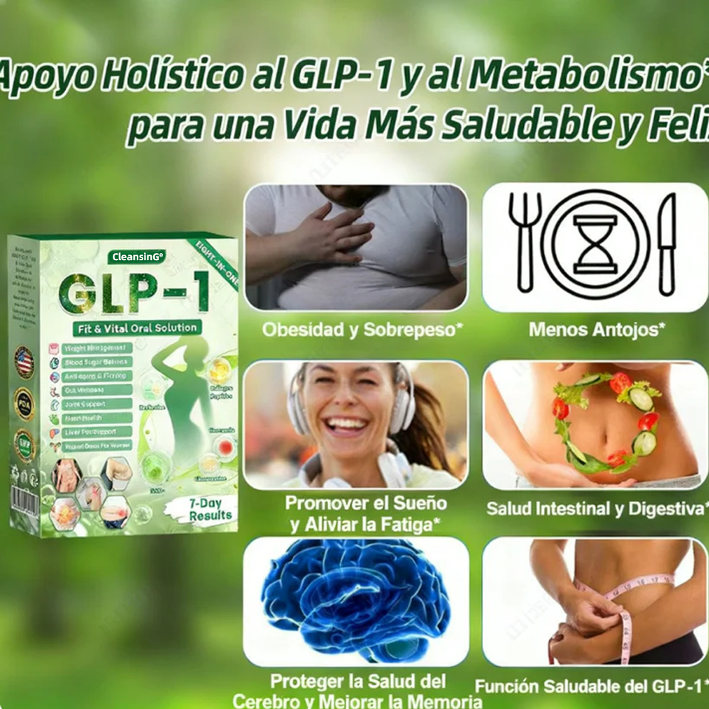 𝑪𝒍𝒆𝒂𝒏𝒔𝒊𝒏𝒈® 𝑮𝑳𝑷-1 8 𝒆𝒏 1 𝑭𝒊𝒕 & 𝑽𝒊𝒕𝒂𝒍 (𝒔𝒐𝒍𝒐 𝒖𝒏𝒂 𝒗𝒆𝒛 𝒂𝒍 𝒅𝒊́𝒂, 𝒄𝒂𝒎𝒃𝒊𝒐𝒔 𝒗𝒊𝒔𝒊𝒃𝒍𝒆𝒔 𝒆𝒏 7 𝒅𝒊́𝒂𝒔) √ 𝑷𝒂𝒓𝒂 𝒐𝒃𝒆𝒔𝒊𝒅𝒂𝒅, 𝒔𝒂𝒍𝒖𝒅 𝒄𝒂𝒓𝒅𝒊𝒐𝒗𝒂𝒔𝒄𝒖𝒍𝒂𝒓, 𝒅𝒊𝒂𝒃𝒆𝒕𝒆𝒔, 𝒂𝒑𝒏𝒆𝒂 𝒅𝒆𝒍 𝒔𝒖𝒆𝒏̃𝒐, 𝒔𝒂𝒍𝒖𝒅 𝒊𝒏𝒕𝒆𝒔𝒕𝒊𝒏𝒂𝒍, 𝒑𝒓𝒐𝒃𝒍𝒆𝒎𝒂𝒔 𝒂𝒓𝒕𝒊𝒄𝒖𝒍𝒂𝒓𝒆𝒔 𝒚 𝒎𝒂́𝒔 𝒎𝒛𝒘