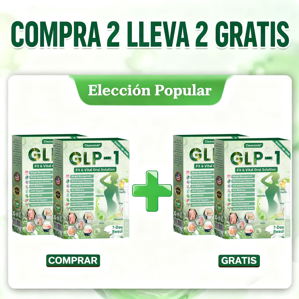 𝑪𝒍𝒆𝒂𝒏𝒔𝒊𝒏𝒈® 𝑮𝑳𝑷-1 8 𝒆𝒏 1 𝑭𝒊𝒕 & 𝑽𝒊𝒕𝒂𝒍 (𝒔𝒐𝒍𝒐 𝒖𝒏𝒂 𝒗𝒆𝒛 𝒂𝒍 𝒅𝒊́𝒂, 𝒄𝒂𝒎𝒃𝒊𝒐𝒔 𝒗𝒊𝒔𝒊𝒃𝒍𝒆𝒔 𝒆𝒏 7 𝒅𝒊́𝒂𝒔) √ 𝑷𝒂𝒓𝒂 𝒐𝒃𝒆𝒔𝒊𝒅𝒂𝒅, 𝒔𝒂𝒍𝒖𝒅 𝒄𝒂𝒓𝒅𝒊𝒐𝒗𝒂𝒔𝒄𝒖𝒍𝒂𝒓, 𝒅𝒊𝒂𝒃𝒆𝒕𝒆𝒔, 𝒂𝒑𝒏𝒆𝒂 𝒅𝒆𝒍 𝒔𝒖𝒆𝒏̃𝒐, 𝒔𝒂𝒍𝒖𝒅 𝒊𝒏𝒕𝒆𝒔𝒕𝒊𝒏𝒂𝒍, 𝒑𝒓𝒐𝒃𝒍𝒆𝒎𝒂𝒔 𝒂𝒓𝒕𝒊𝒄𝒖𝒍𝒂𝒓𝒆𝒔 𝒚 𝒎𝒂́𝒔 𝒎𝒛𝒘