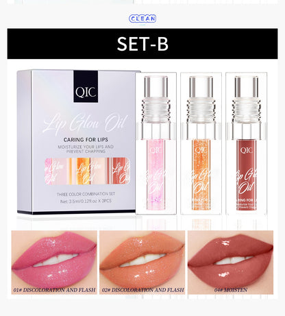 Non-staining color-changing lip balm