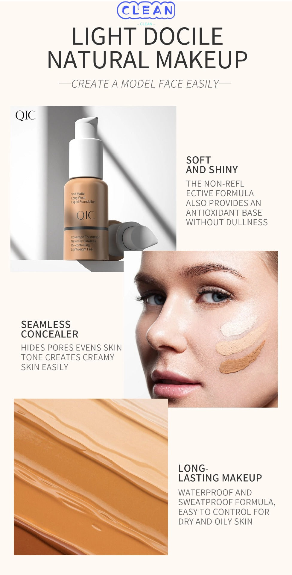 Hydrating, moisturizing, oil-controlling foundation