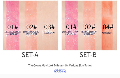 Non-staining color-changing lip balm