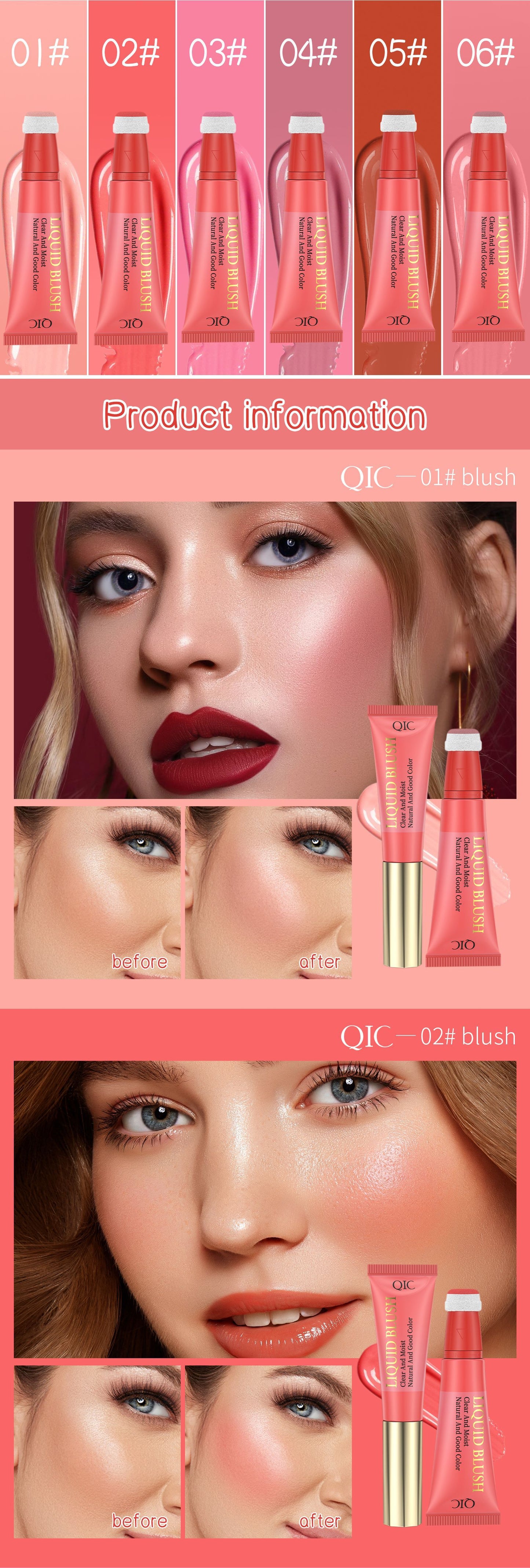 Natural color liquid blush